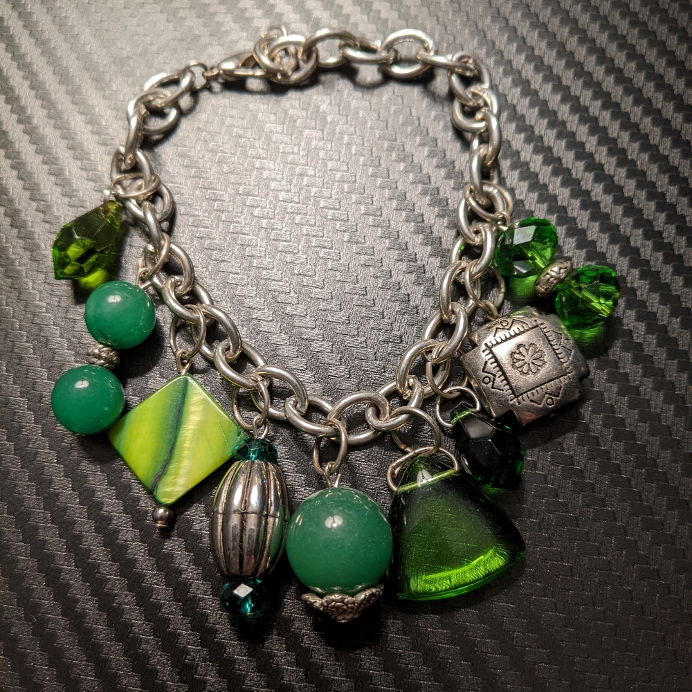 Green charm bracelet
